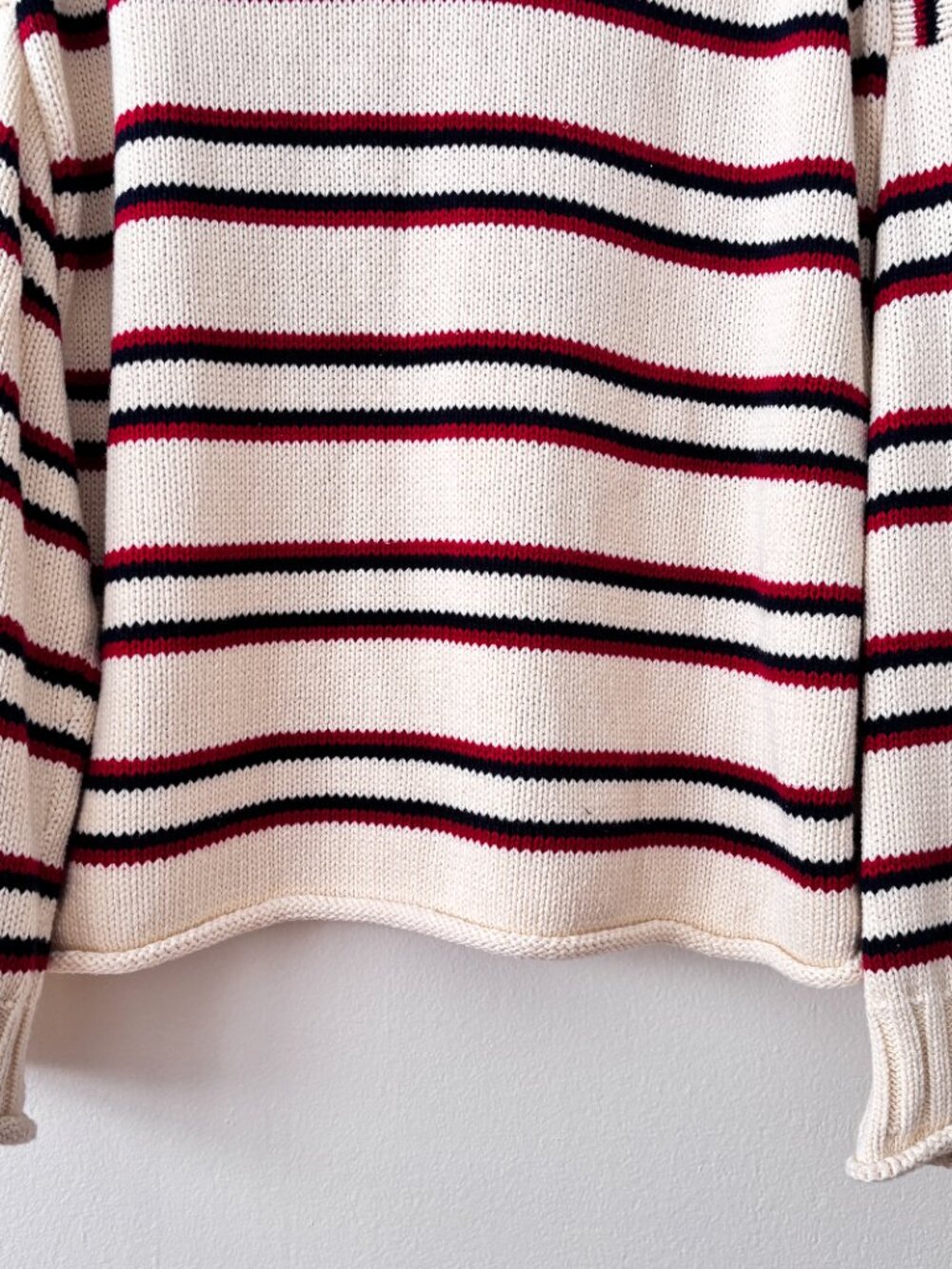 J. CREW 2025 Rollneck Sweater in Cream Stripe - Picture 5 of 7